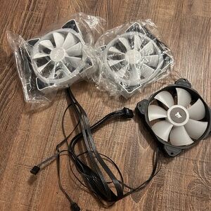 Corsair White and Black Computer Fans